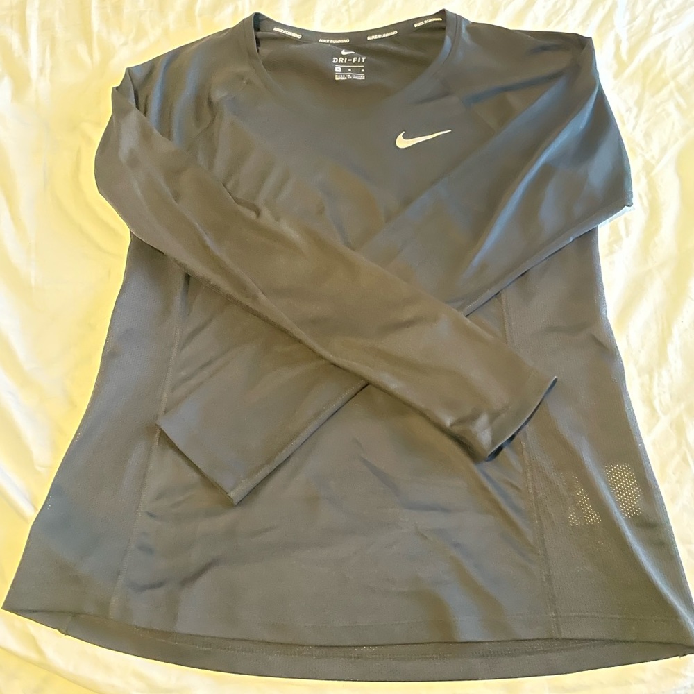 Nike Black Long Sleeve Dry Fit Mesh Top
